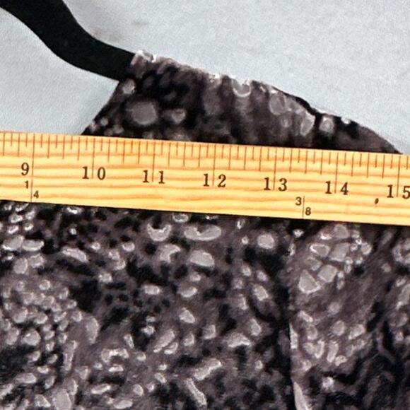 J Jill Dress S P Black Velvet Burnout Party Holiday NYE Mod Whimsigoth Cocktail - Picture 13 of 16